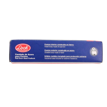 Lock L22C80QCBB Candado de acero para cortina metálica 80 mm, cromo satinado, llave de puntos