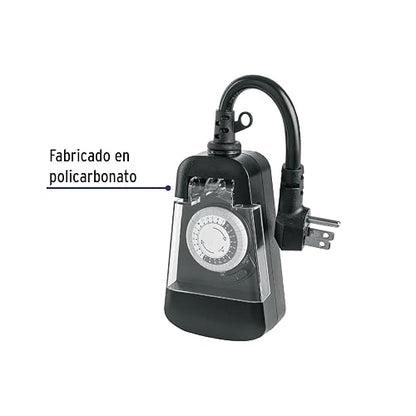 Volteck TEM-1E, Temporizador analógico para uso en exteriores 2 contactos