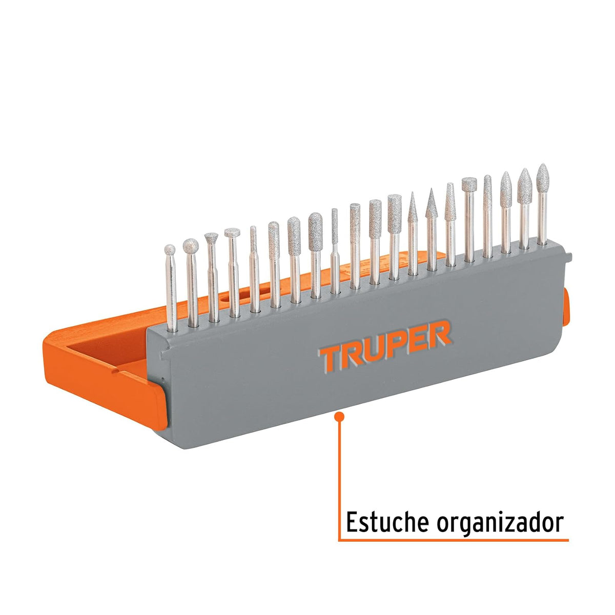 Truper MOTO-20PD, Juego de 20 puntas diamantadas para mototool