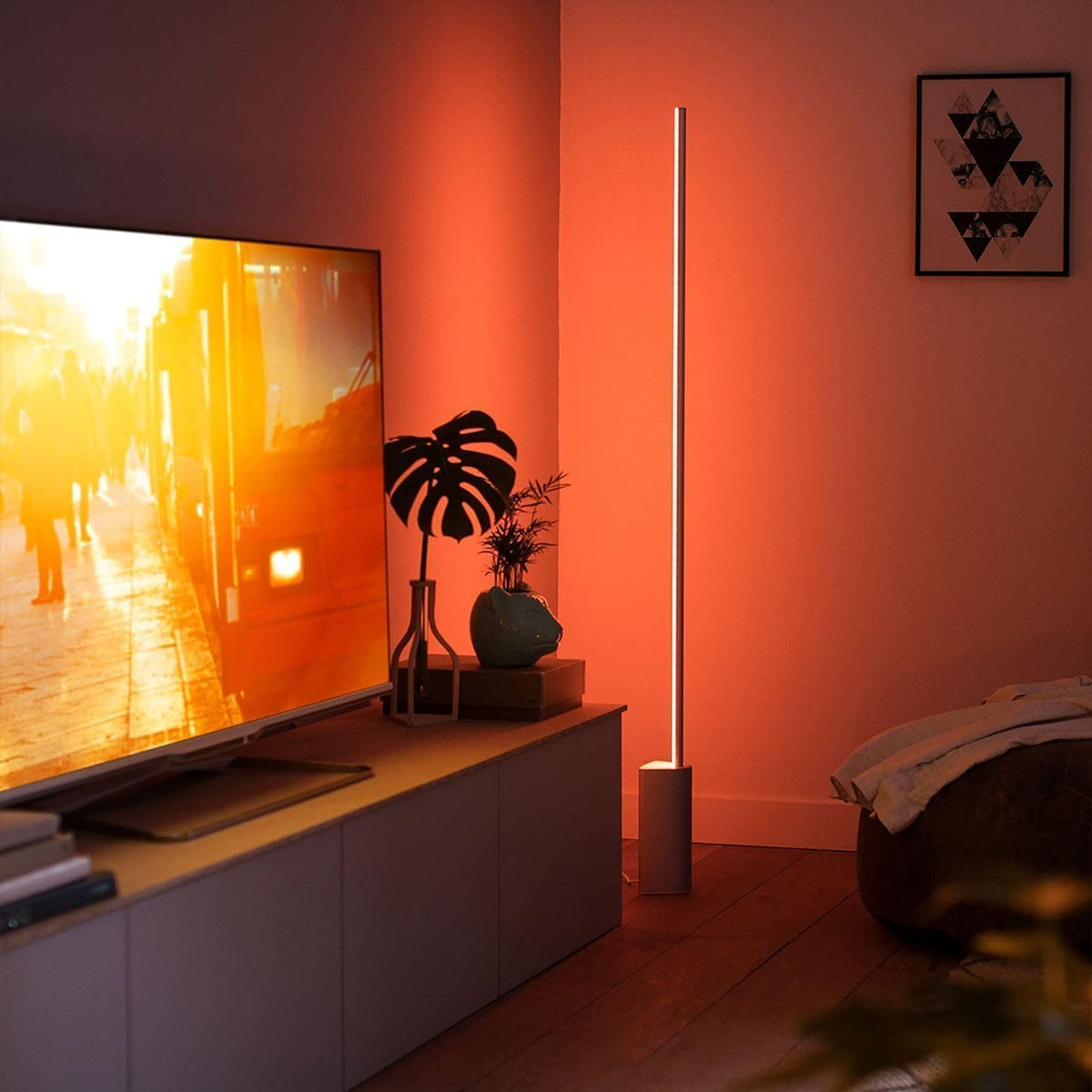 Philips Hue Luminario Inteligente de mesa Signe color negro luz multicolor Gradiant funciona-Compatible con Alexa