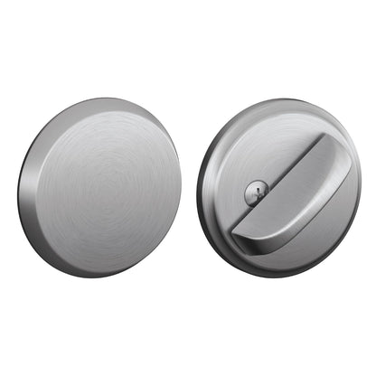 Schlage B81 Cerrojo Decorativo de una Cara Negro Mate - Cromo satinado - Moderno