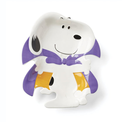 Lenox 896690 Plato figurativo de la Gran Calabaza | porcelana, lavar a mano solo | diseño figural snoopy | plato para servir Halloween de 8 x 6.5 pulgadas, plato de baratija