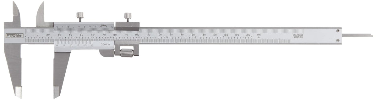 Fowler 52-058-008-0, calibrador Vernier con rango de medición de 0-8 pulgadas/200 mm