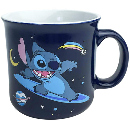 Silver Buffalo Disney's Lilo and Stitch Far Out - Taza de café de cerámica para capuchino, café con leche o té caliente, 20 onzas, color blanco