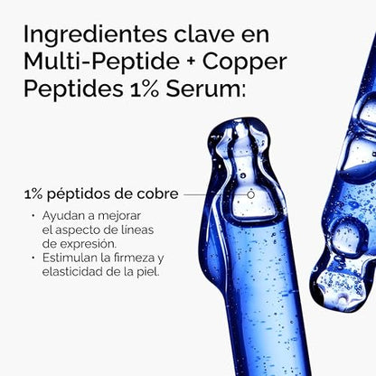 The Ordinary Multi-Peptide + Copper Peptides 1%, Suero para signos de la edad con Péptidos de Cobre — Suero para mejorar las líneas finas y la elasticidad de la piel, 30ml