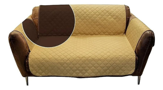 Condecora Protector Cubre Sala de Doble Vista Reversible Impermeable Ultrasonic para Love Seat 2 Plazas | Funda de Sofá Microfibra 100% Poliéster