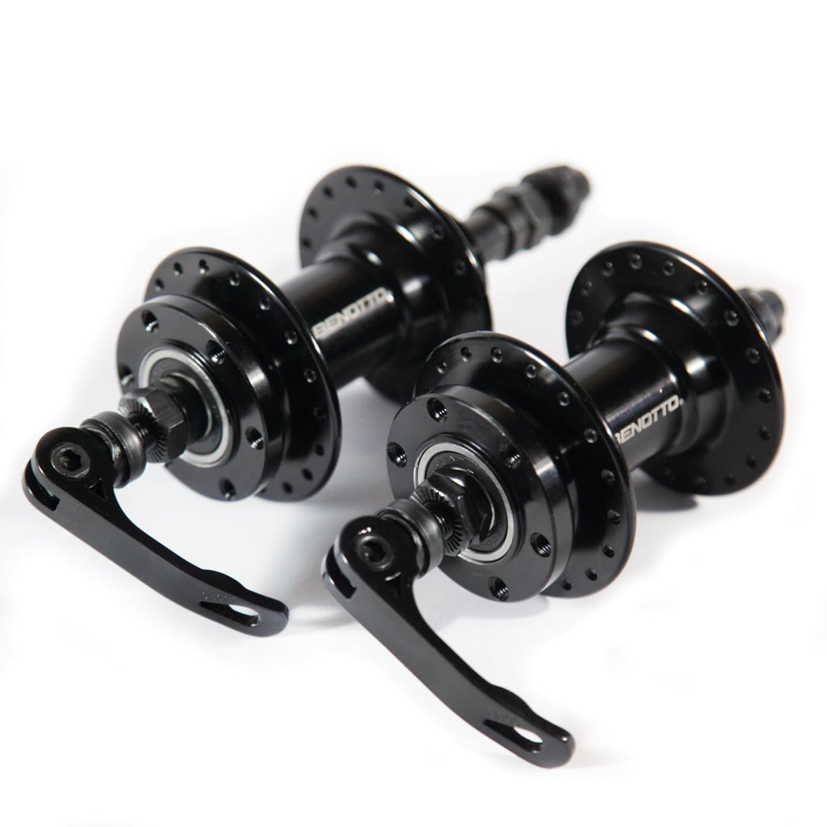 Maza BENOTTO 36x36B | Rueda Libre Aluminio con Bloqueos y Balero Sellado | Compatible Disco Rotor | Negro GL-B10 (2 Piezas)