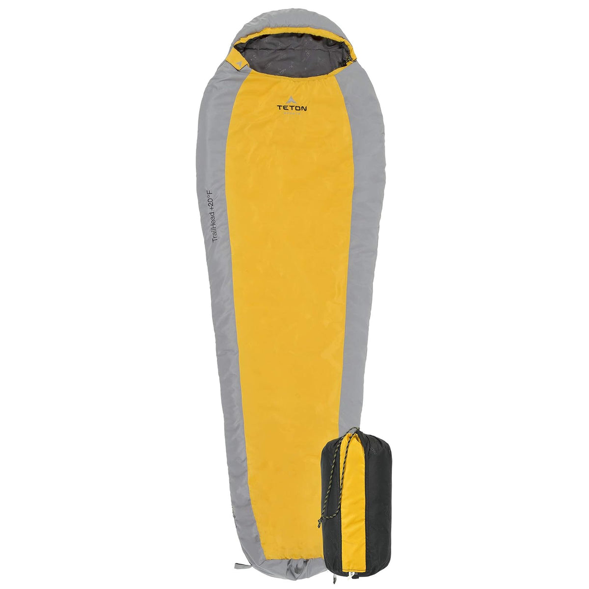 Teton Sports Trailhead Bolsa de Dormir Ultraligera de Estilo Momia; Anaranjada/Gris - Scout - 191cm x 76cm x 51cm - Orange - Grey