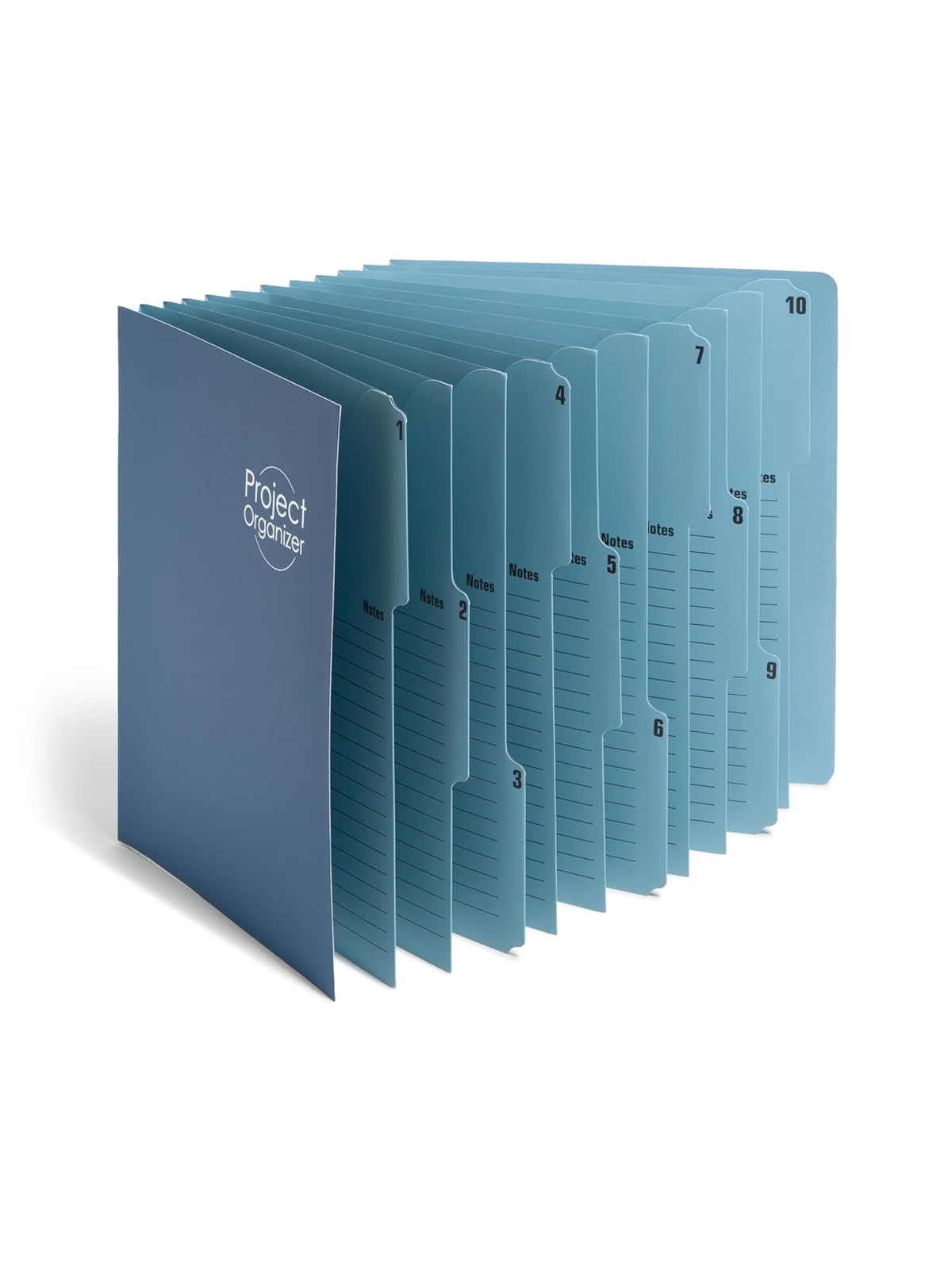 Smead Organizador de proyectos, 10 bolsillos, lados cerrados, plantillas preimpresas, pestañas reforzadas, tamaño carta, azul marino/azul lago (89200)