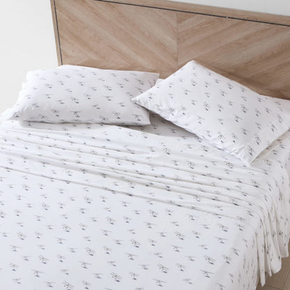 Eddie Bauer - Juego de sábanas matrimoniales, algodón percal, crujiente y Fresco, Elegante decoración del hogar (avión, 4 Piezas, matrimonial)