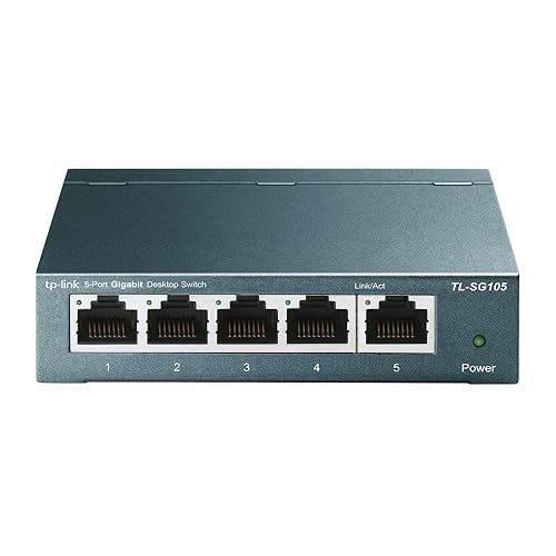 TP-Link Switch de Red Gigabit TL-SG105 - 5 Puertos RJ45 Gigabit - Carcasa Metálica - Plug and Play - QoS e IGMP Snooping - Ahorro de Energía