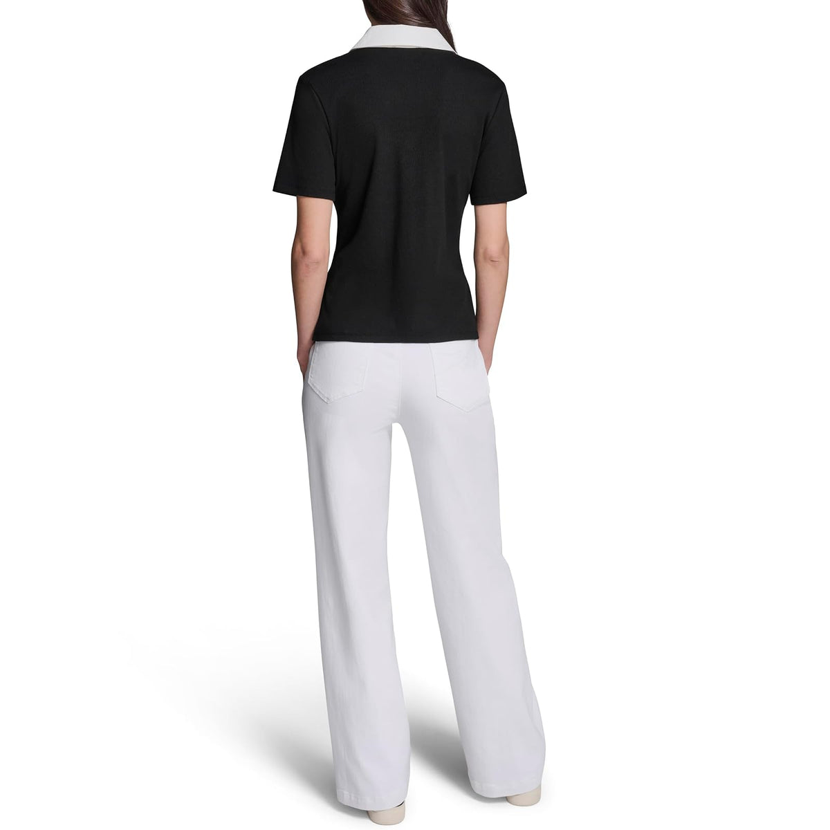 Karl Lagerfeld - Blusa cómoda y Ligera con Botones Rosette para Mujer