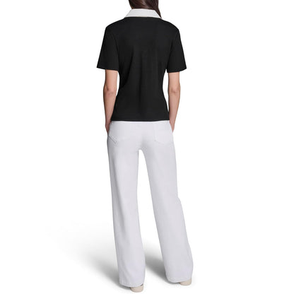 Karl Lagerfeld - Blusa cómoda y Ligera con Botones Rosette para Mujer