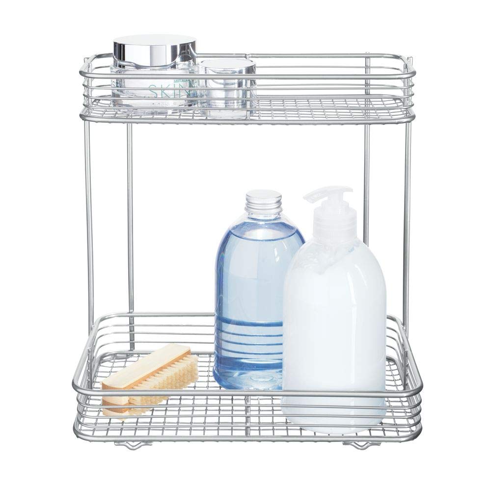 InterDesign Vienna 2-Tier Rectangular Shelf for Cosmetics and Toiletry Storage, Bathroom, Countertop, Desk, and Vanity