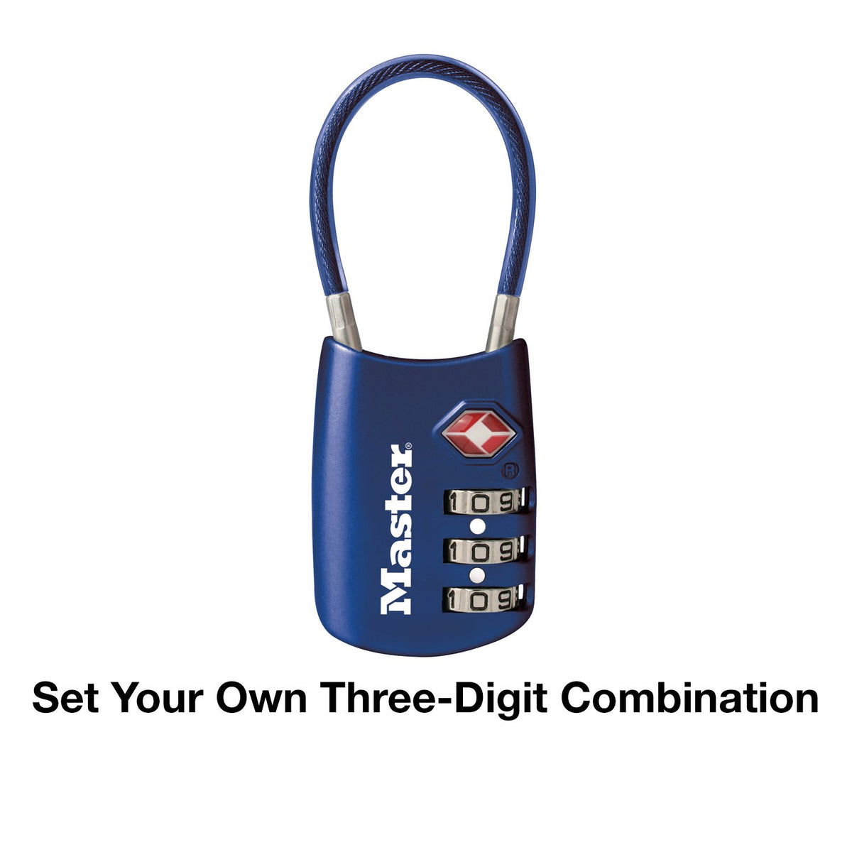 Master Lock Blue Set Your Own Combination TSA Approved Lock, candado con cierre de viaje es perfecto para maletas, bolsos o mochilas, paquete de 2, 4688BLUEC2