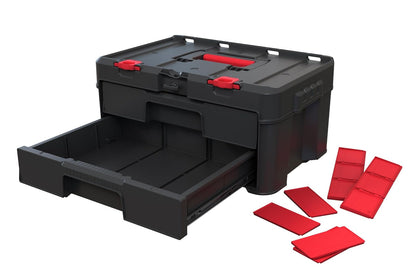 Keter Stack-n-Roll - Caja de herramientas de dos cajones para piezas pequeñas y accesorios de herramientas eléctricas, se adapta al sistema modular de almacenamiento de herramientas Keter