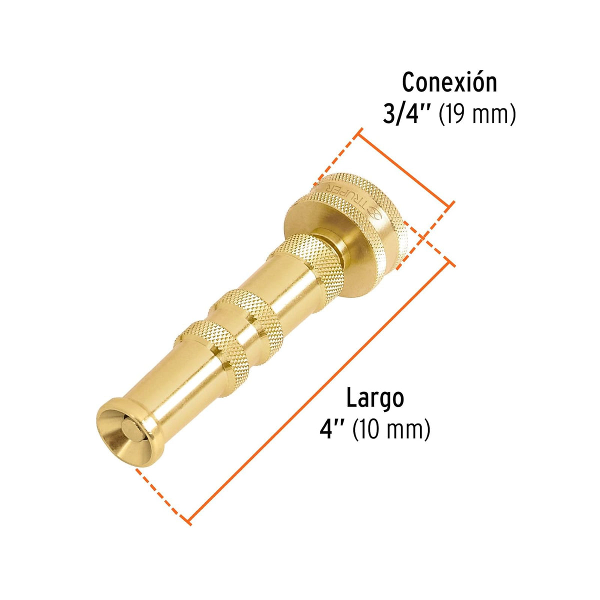 Truper CHMA-4, Chiflón fabricado en latón maquinado, 4"