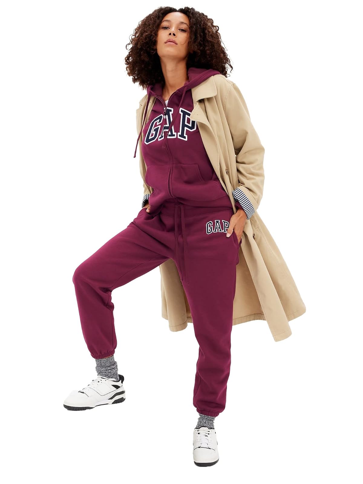 Gap Joggers de Forro Polar con Logotipo Mujer - Ruby Wine - XL
