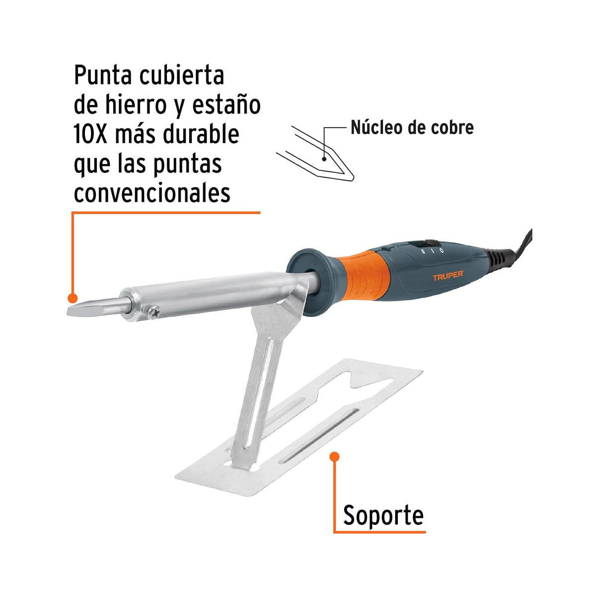 Truper CAU-100D, Cautín, tipo lápiz de 100 W, dual, industrial