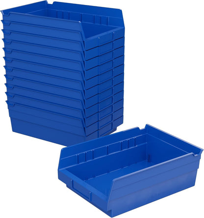 Akro-Mils 30150 12-Inch by 8-Inch by 4-Inch Plastic Nesting Shelf Bin Box, Blue, Case of 12