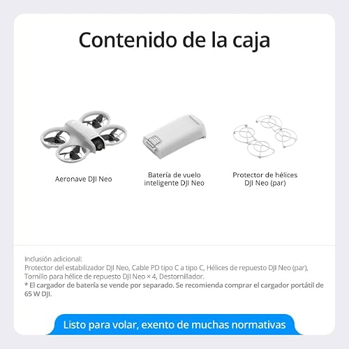 DJI Neo, dron mini con cámara 4K UHD para adultos | 135 g dron que vuela siguiéndote, despega desde la mano, seguimiento de objetivos, QuickShots (sin control remoto)