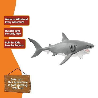 Schleich 14809 Tiburón, Original Color, | Figuras de animales fieles a los detalles, juguete zoológico, gran regalo para niños y niñas, decoración para cumpleaños
