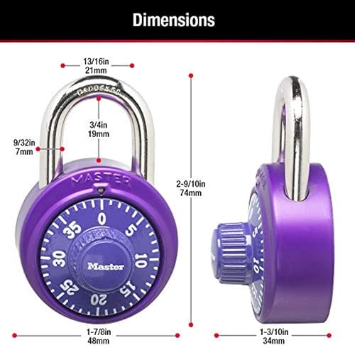 Master Lock 1530DCM Candado de combinación, 4.7 cm, varios colores