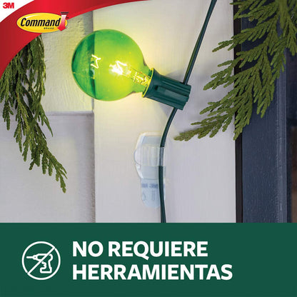 COMMAND 3M Gancho Adhesivo Removible de Metal Mediano Transparente 2 piezas | Soporta hasta 1.3 kg, Organiza interiores sin dañar superficies, No requiere herramientas, Fácil de instalar, Fijación segura