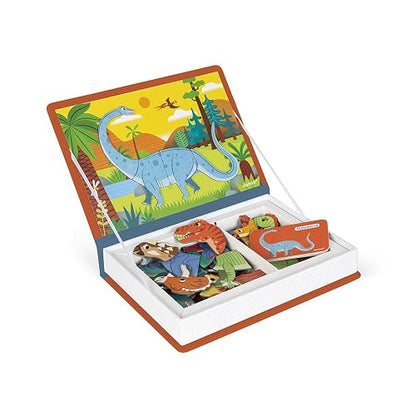 Janod - Magneti'Book Dinosaurios - Juego Educativo magnético 50 Piezas - Desarrollo de Habilidades motoras Finas y la imaginación - A Partir de 3 años