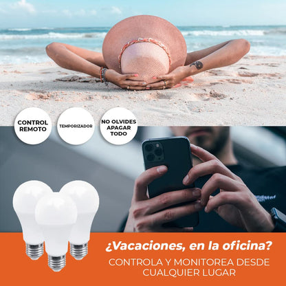 Tecnolite Connect - Paquete 3 Focos Inteligentes RGB WiFi y Bluetooth, Compatible con Alexa por la App Connect para Celular, Luz Fría y Cálida, Iluminación Interiores RGB
