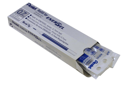 Pentel Energel Recargas estándar, 7 mm, Azul, Paquete de 12