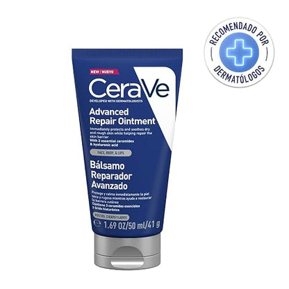 CeraVe Bálsamo Reparador Avanzado para Piel Seca a Muy Seca con Ceramidas Esenciales y Ácido Hialurónico, Restaura y Protege la Barrera de la Piel, 50 ml