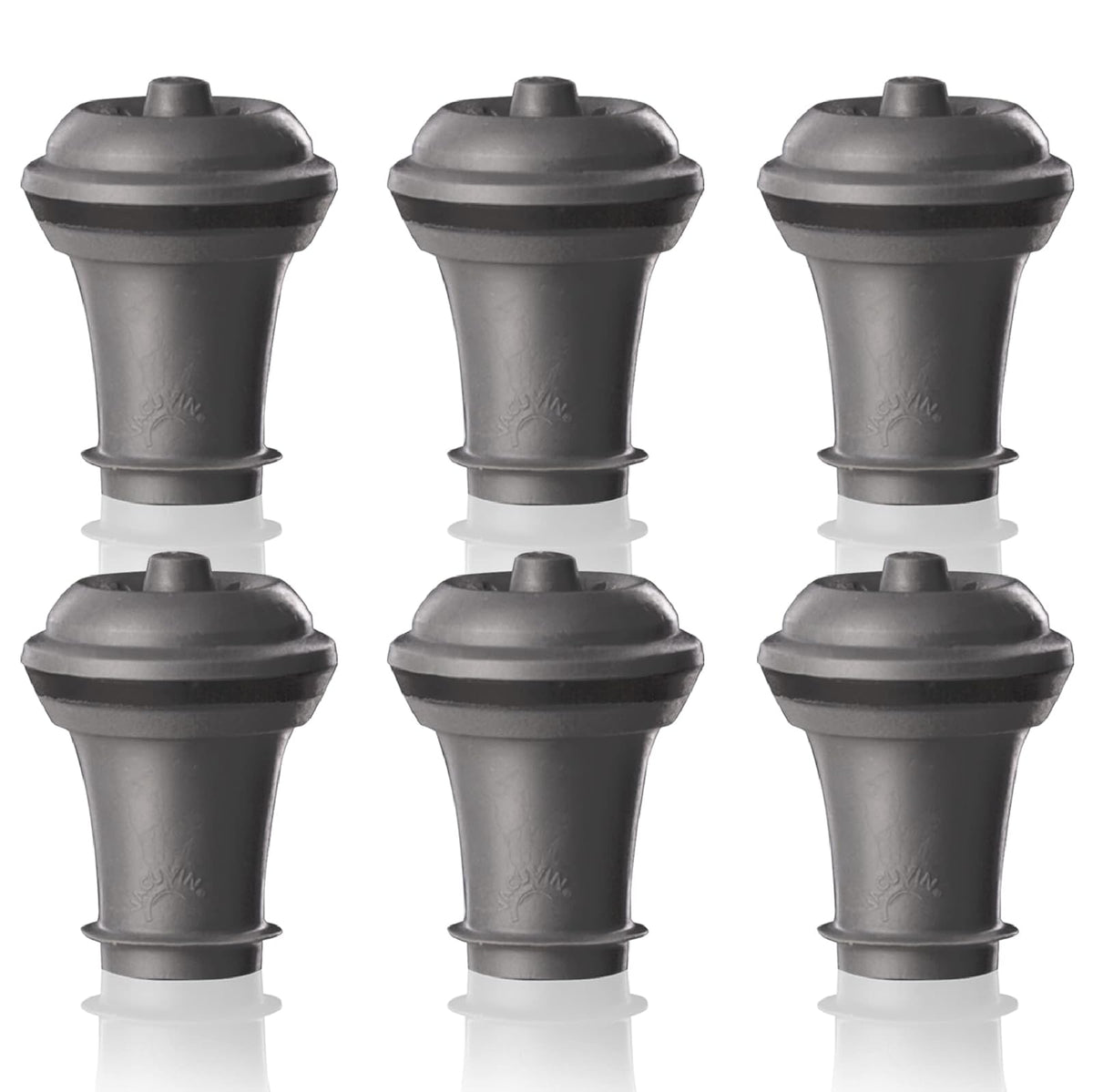 Vacu Vin 0086341 Tapones para vino, gris, Set de 6