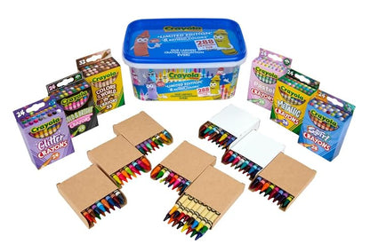 Crayola - Tina de lápices de colores de edición limitada (288 quilates), lápices de colores a granel para niños, suministros de arte para el aula para preescolar y jardín de infantes, esenciales para
