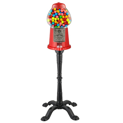 Great Northern Máquina antigua de dulces 38.1 cm y alcancía con pedestal para bolas de goma de mascar, Máquina para chicle con soporte, Rojo, 1