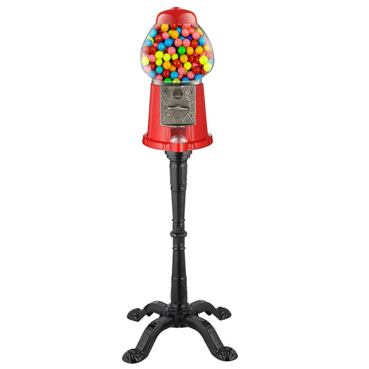 Great Northern Máquina antigua de dulces 38.1 cm y alcancía con pedestal para bolas de goma de mascar, Máquina para chicle con soporte, Rojo, 1