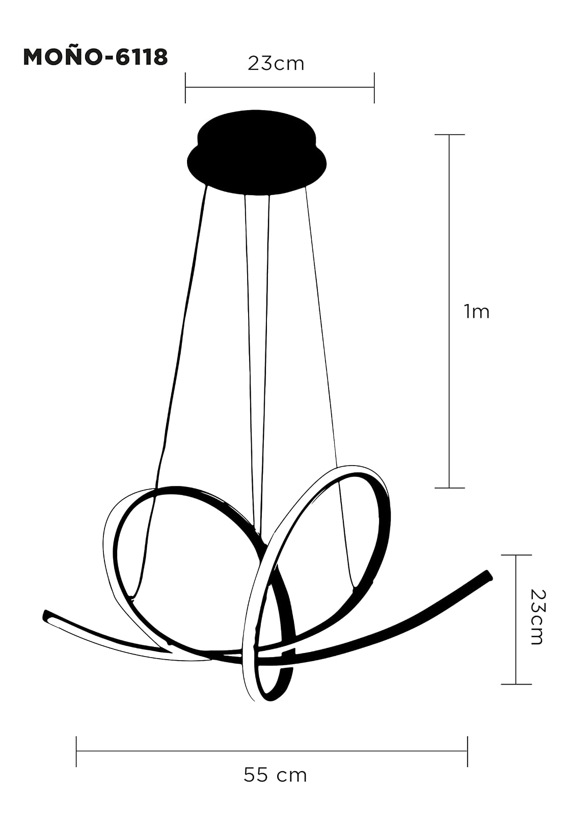 LÁMPARA TIPO CANDIL COLGANTE - LUXICA LIGHTING - Lampara Elegante y Moderna con Luz colgante LED - Lámparas innovadoras …