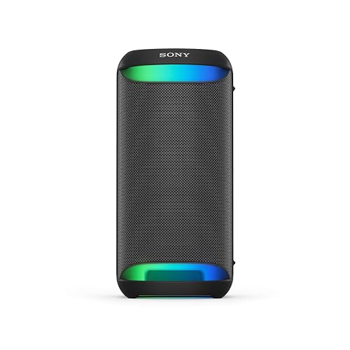 Bocina inalámbrica portátil Sony XV500, hasta 25 Horas de batería | Batería de 20 horas con carga rápida, resistente a salpicaduras IPX4, luces ambientales, panel táctil iluminado, mango cómodo