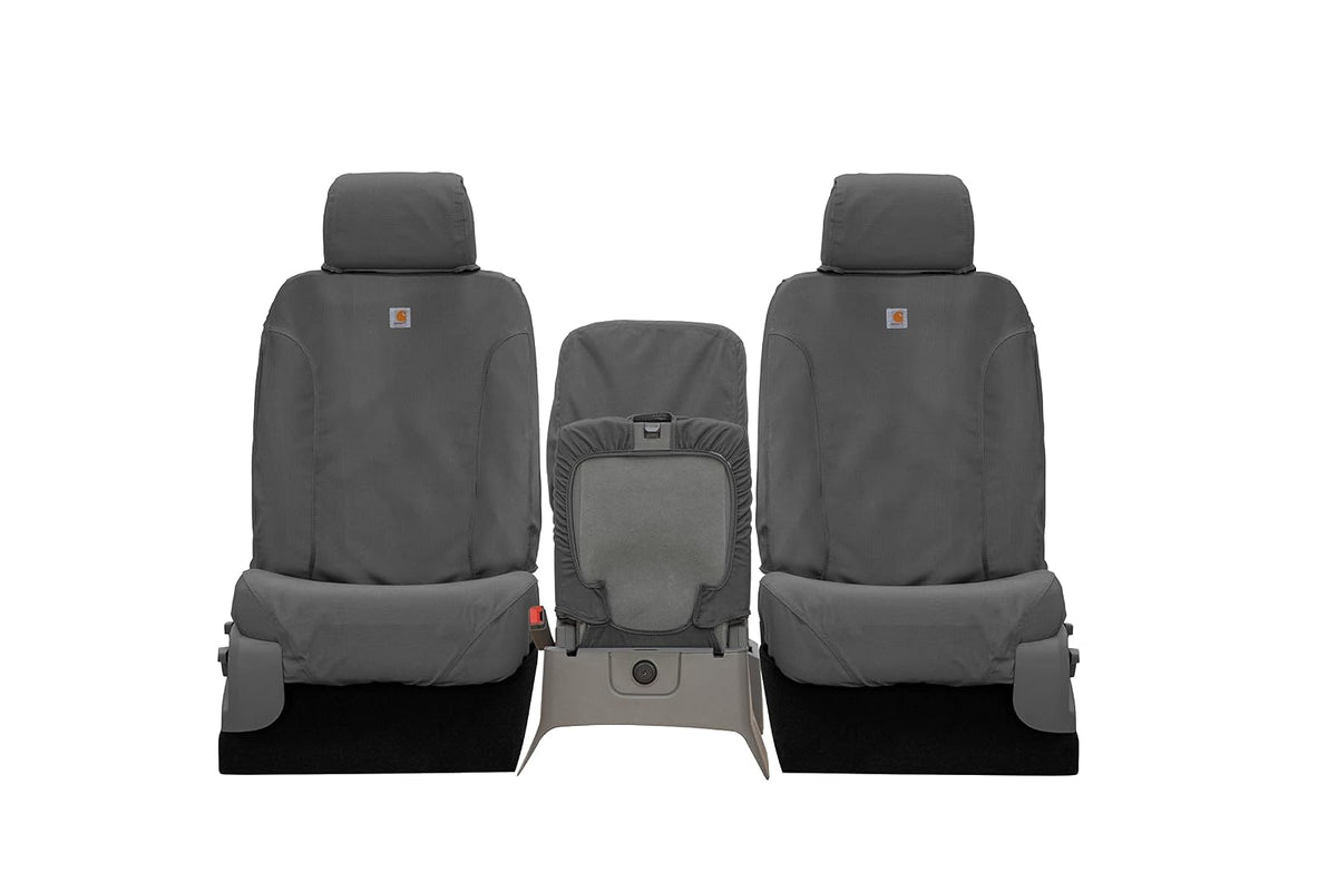 Covercraft Carhartt SeatSaver - Fundas de Asiento Personalizadas | Se Adapta a Ford F-150 2015-2018 | 1ª Fila 40/20/40 Asiento de Banco, Tela de Pato Grava