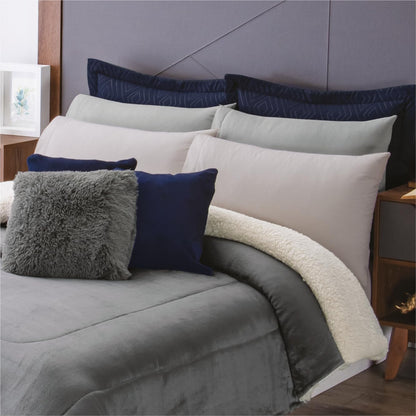 Colchas Concord Argos Cobertor de Borrega, Gris, King 1.80 X 2.20 Mts.