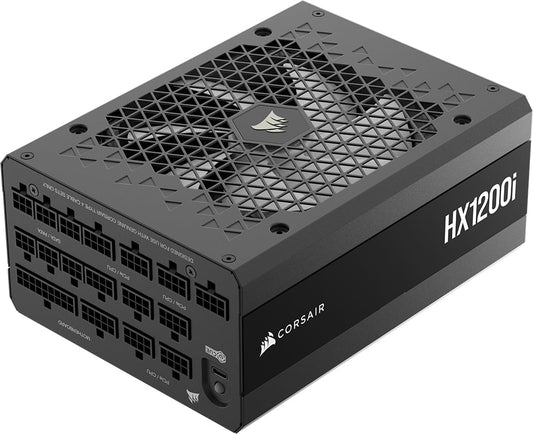 Corsair HX1200i (2025) Fuente de Alimentación ATX Ultra Silenciosa Totalmente Modular con Cable 12V-2x6 – Compatible con ATX 3.1 y PCIe 5.1, Eficiencia Cybenetics Platinum – Negro