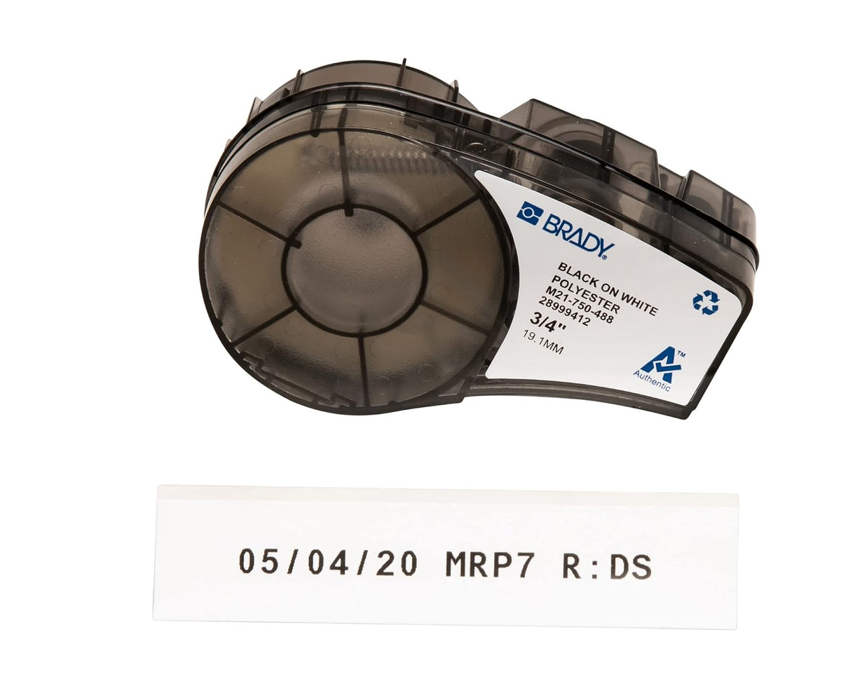 Brady Etiquetas de Poliéster B-488 para Impresoras BMP21 y LABPAL - M21-750-488 - .75"