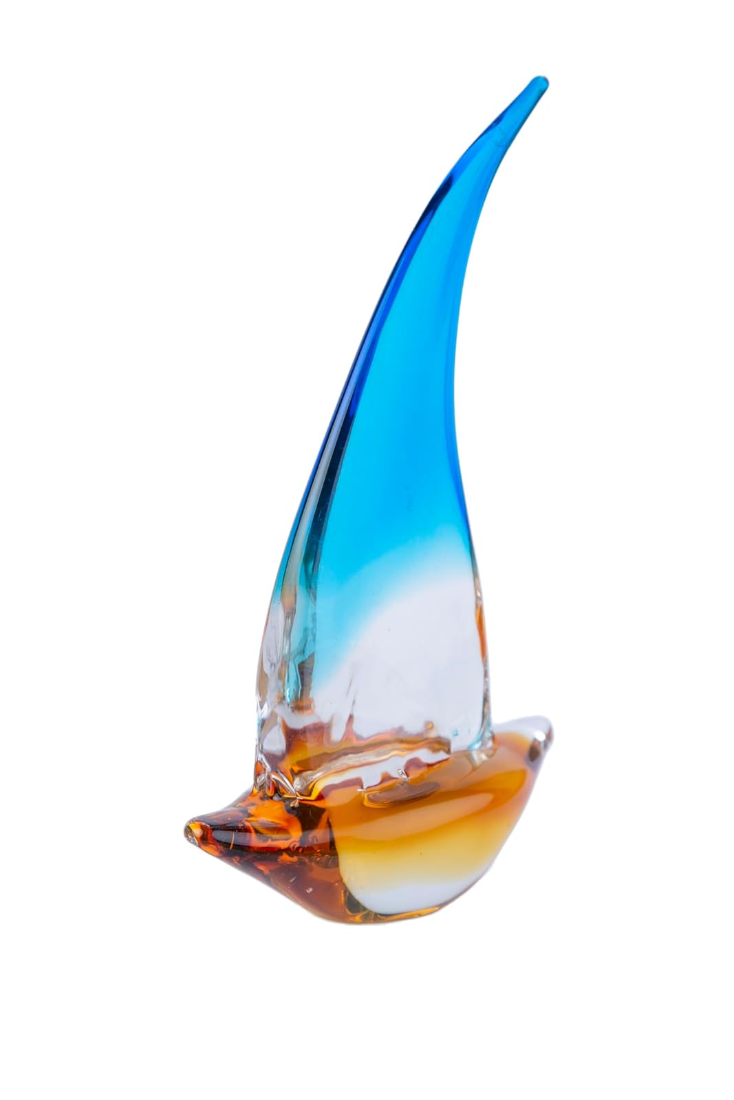 Running Velero de Cristal | Adornos para Sala, Oficina y Escritorio | Figura Decorativa | Azul Cielo | 26 x 6 cm Decora