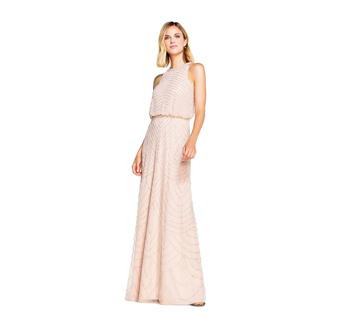 Adrianna Papell Halter Art Deco Vestido con abalorio Vestido para ocasin Especial para Mujer