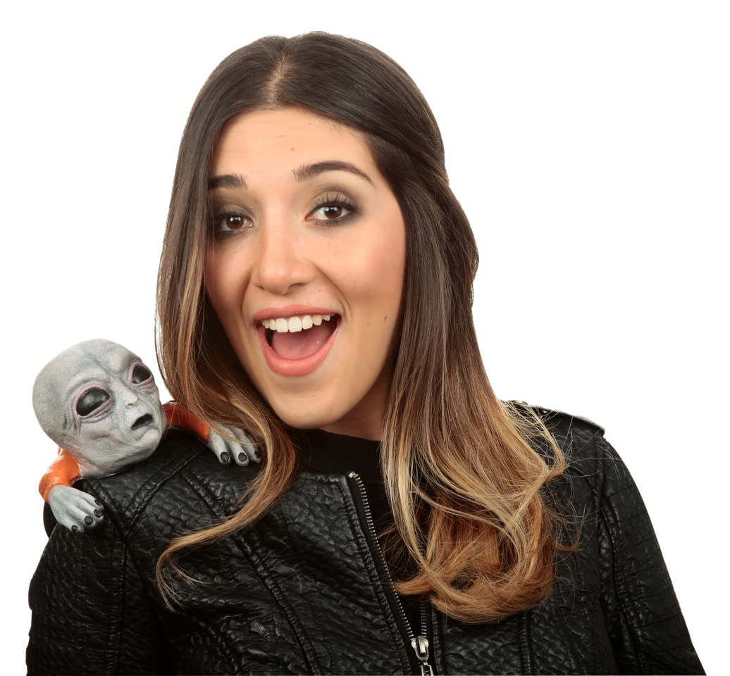 Shoulder Buddy: Alien, Muñeco para Hombro de Alienígena, Complemento para Disfraz de Extraterrestre Ideal para Halloween y Fiesta de Disfraces