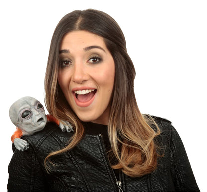 Shoulder Buddy: Alien, Muñeco para Hombro de Alienígena, Complemento para Disfraz de Extraterrestre Ideal para Halloween y Fiesta de Disfraces