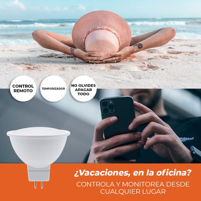 Tecnolite Connect Foco MR16 RGB 5W | 1 unidad, RGB atenuable, WiFi y Bluetooth, compatible Alexa