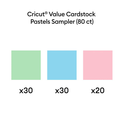 Cricut® Value Cardstock, Pastels Sampler - 8.5 in x 11 in (80 ct)