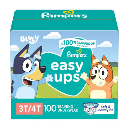 Pampers Easy Ups Calzón Entrenador para Niño, Talla 4 (2T-3T), 25 Piezas - Size 5 (3T-4T) - 100 Count