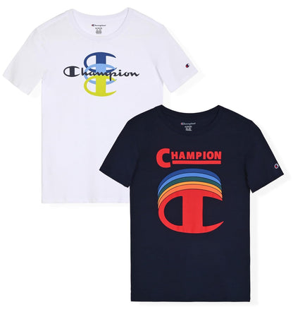Champion - Playera de Manga Corta para niños, Paquete de 2